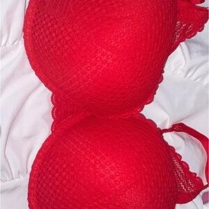 Elegant Red Lace Bra